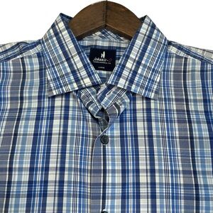 Johnnie-O Performance Button Down Shirt Masson Maliblu Mens Large Preppy Classic